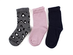 Creamie socks rosa/grey multi (3-pack)